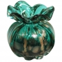 Vaso de Cristal Murano Trouxinha Verde Esmeralda 12x12cm
