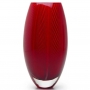 Vaso de Cristal Vermelho Leitoso 27X34cm