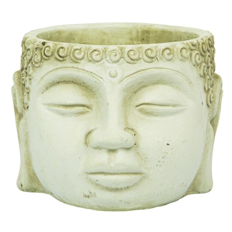 Cachepot Buda de Cimento Artesanal Areia 15x12cm
