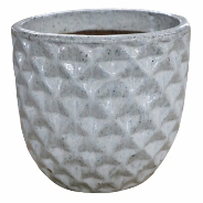 Vaso de Cerâmica Artesanal Branco Felix 21x20cm
