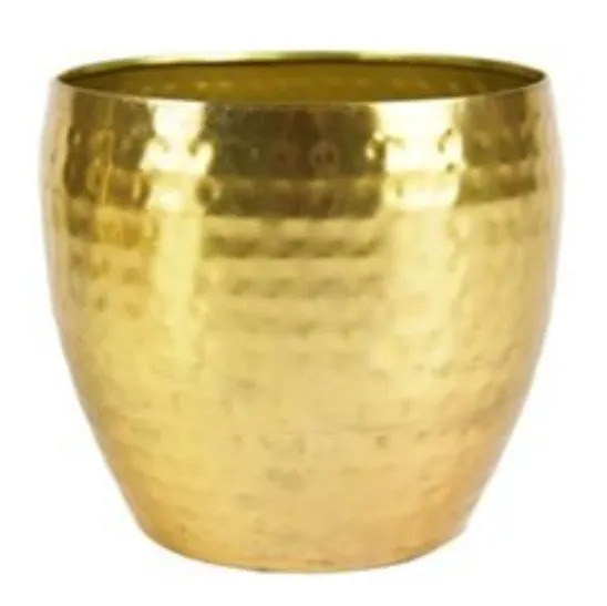 Cachepot de Metal Artesanal Ouro Indiano Kody