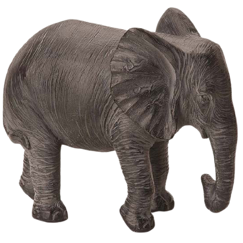 Escultura Elefante Cinza em Poliresina 16x11x20cm