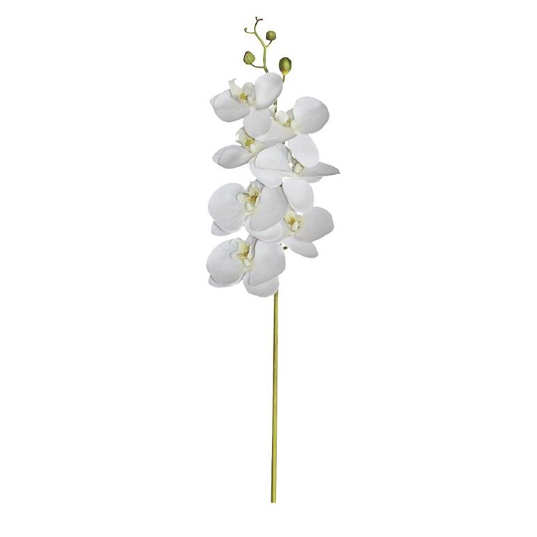 Haste de Orquídea Branca Artificial  90cm