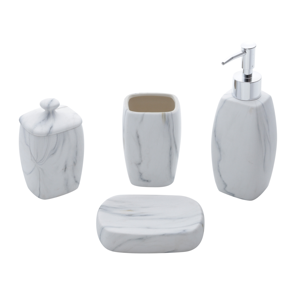 Kit Banheiro de Cerâmica 4pçs Marble