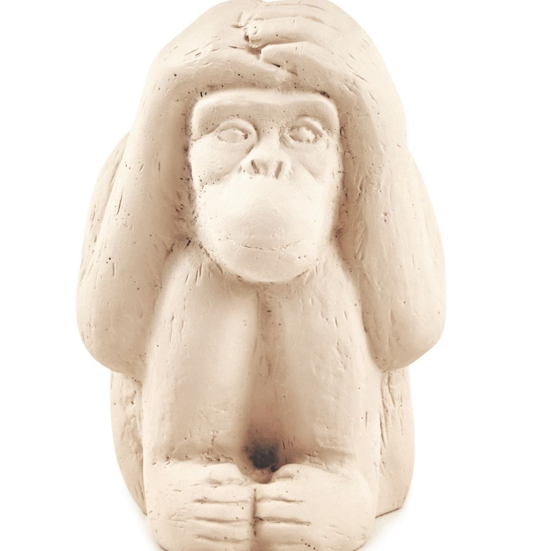 Macaco Surdo em Cimento 12x9x3cm