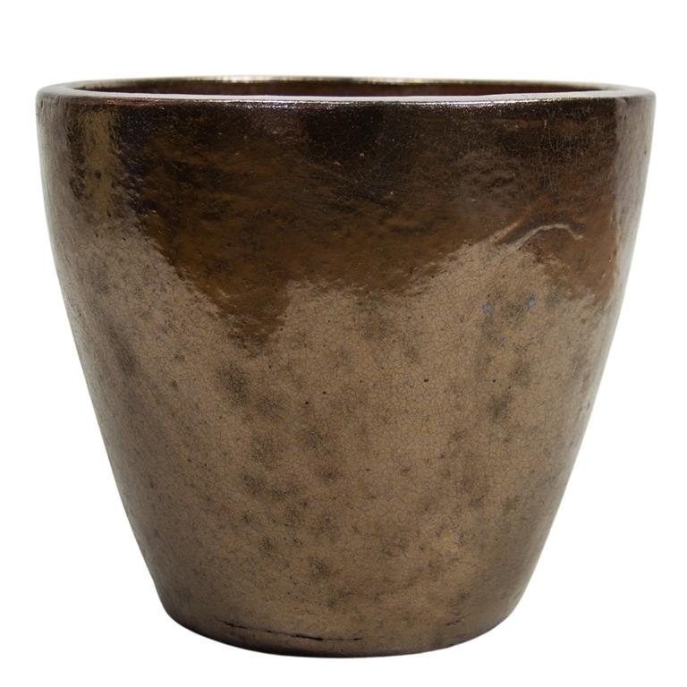 Vaso de Cerâmica Dourado Yara 35x34cm