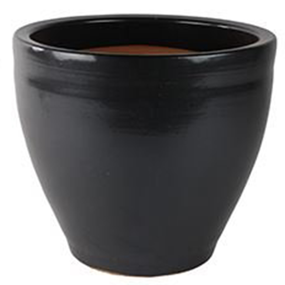 Vaso de Cerâmica Preto Jori Anthracite 25x23cm
