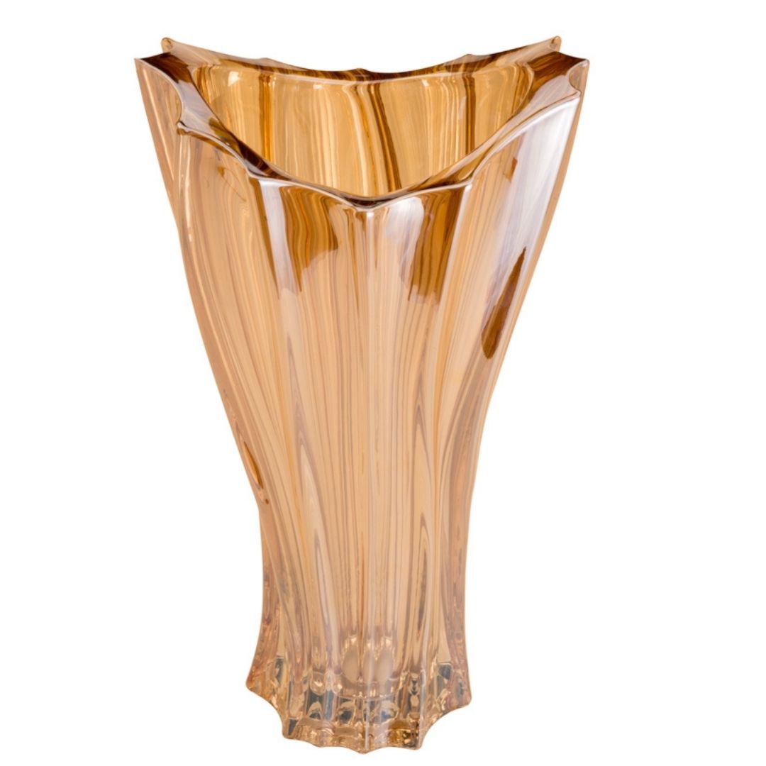 Vaso de Cristal Âmbar Metalizado Paradise 19x31cm