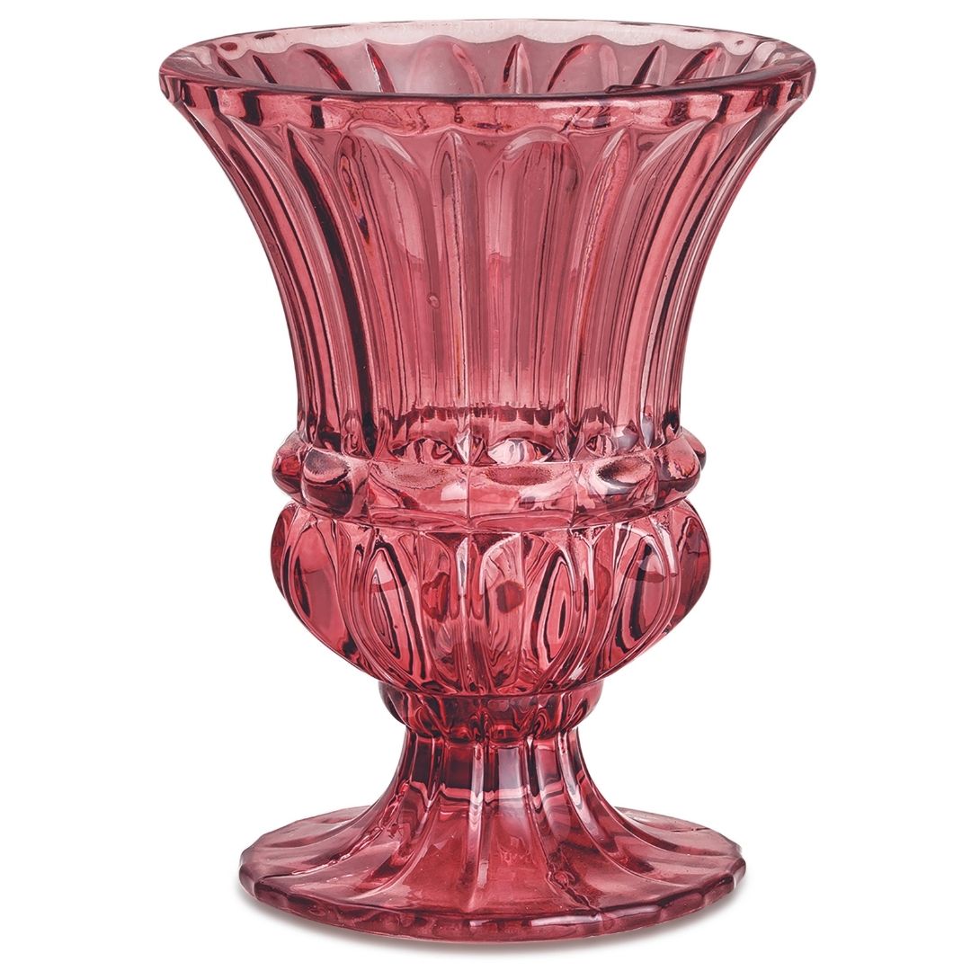 Vaso de Cristal Vermelho Marsala