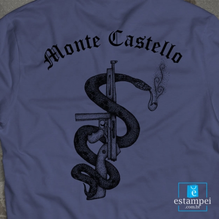 Camiseta Monte Castello - Commandos Brasil - Azul Marinho com Preto