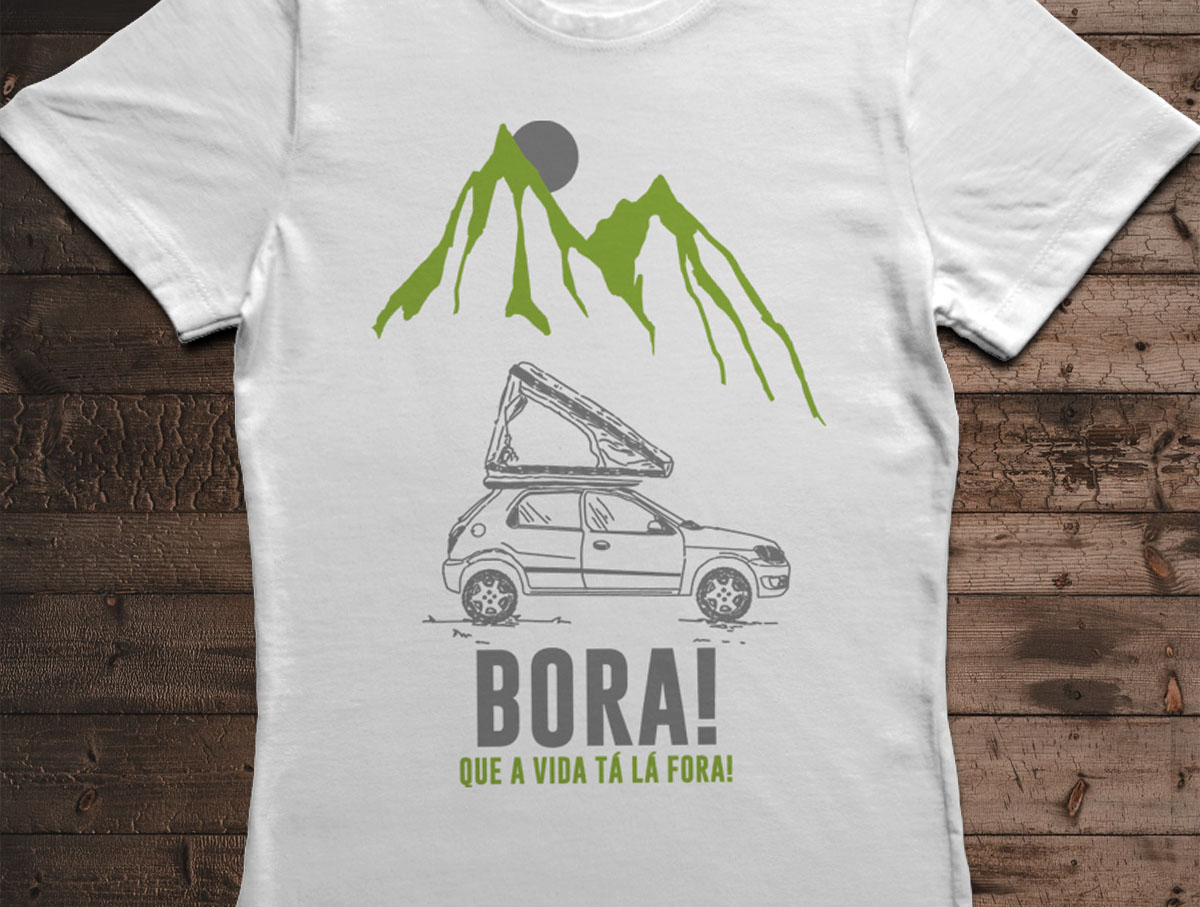 Camiseta BORA! - Canal Outdoors - Branca - Feminina / Babylook