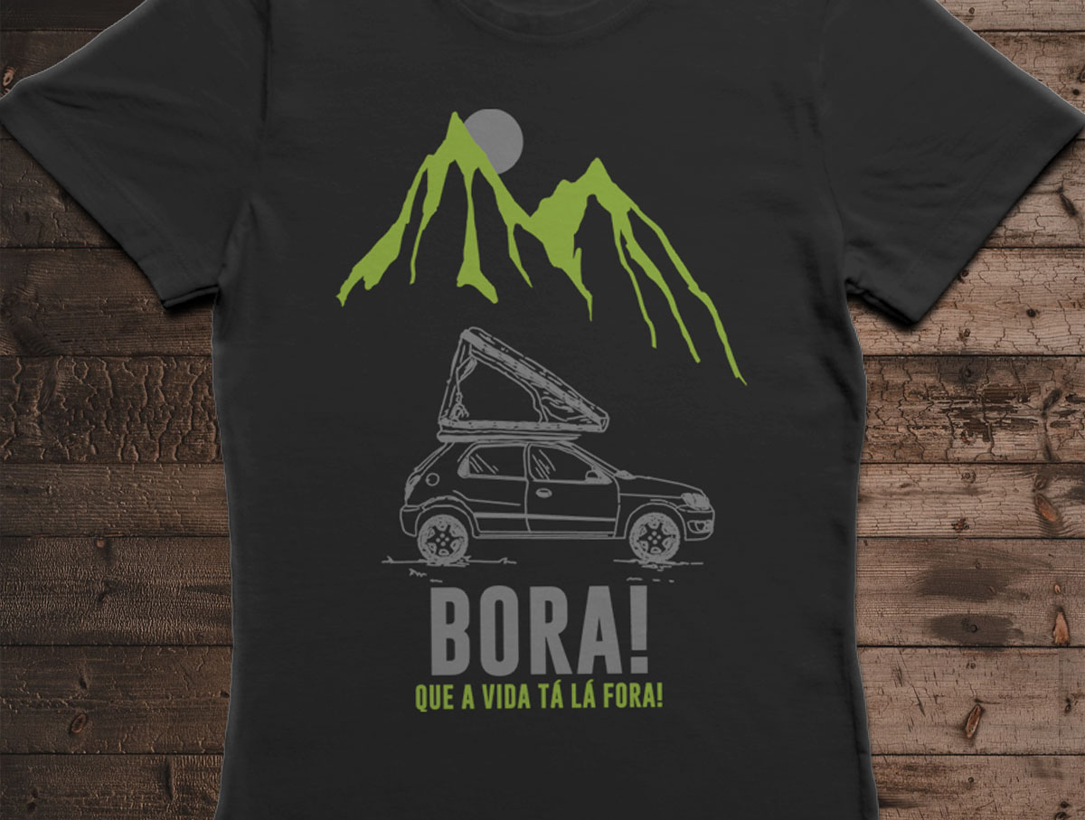 Camiseta BORA! - Canal Outdoors - Preta / Feminina / Babylook