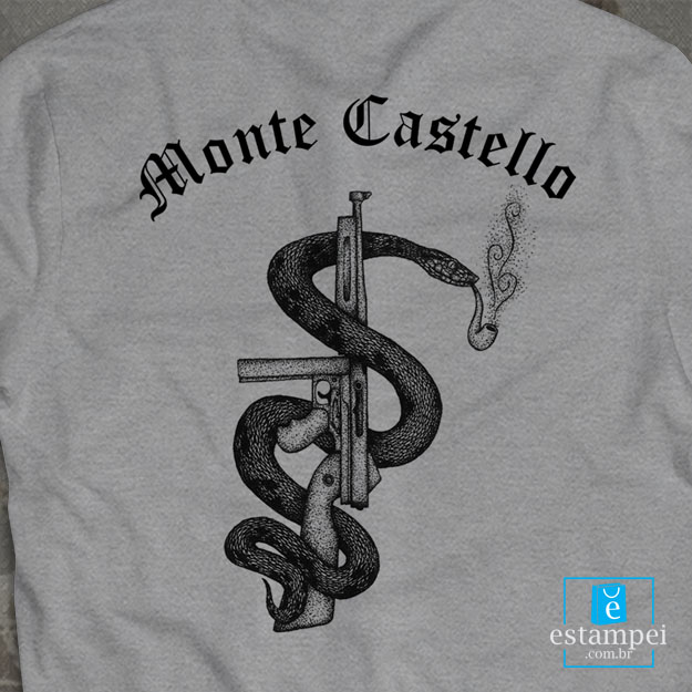 Camiseta Monte Castello - Commandos Brasil - Cinza Mescla