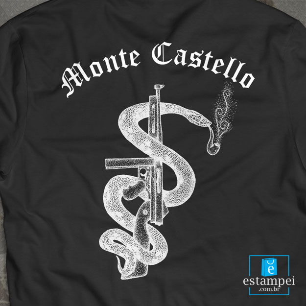 Camiseta Monte Castello - Commandos Brasil - Preta com Branco