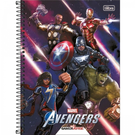 Caderno Espiral Universitário Avengers Game 80 Folhas Tilibra