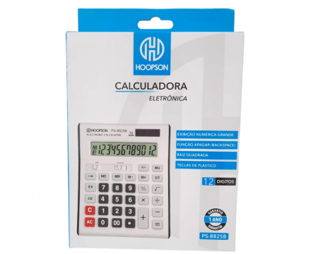 Calculadora Eletrônica 12 Dígitos PS-8825B Hoopson