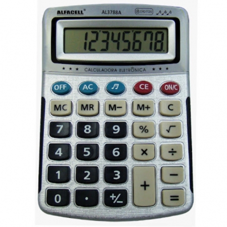 Calculadora Eletrônica De Mesa 8 Dígitos AL3788A Alfacell