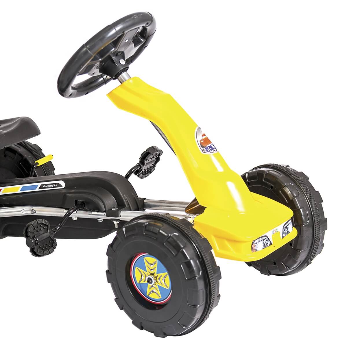Carrinho Mini Kart Com Pedal Amarelo 1316 Unitoys