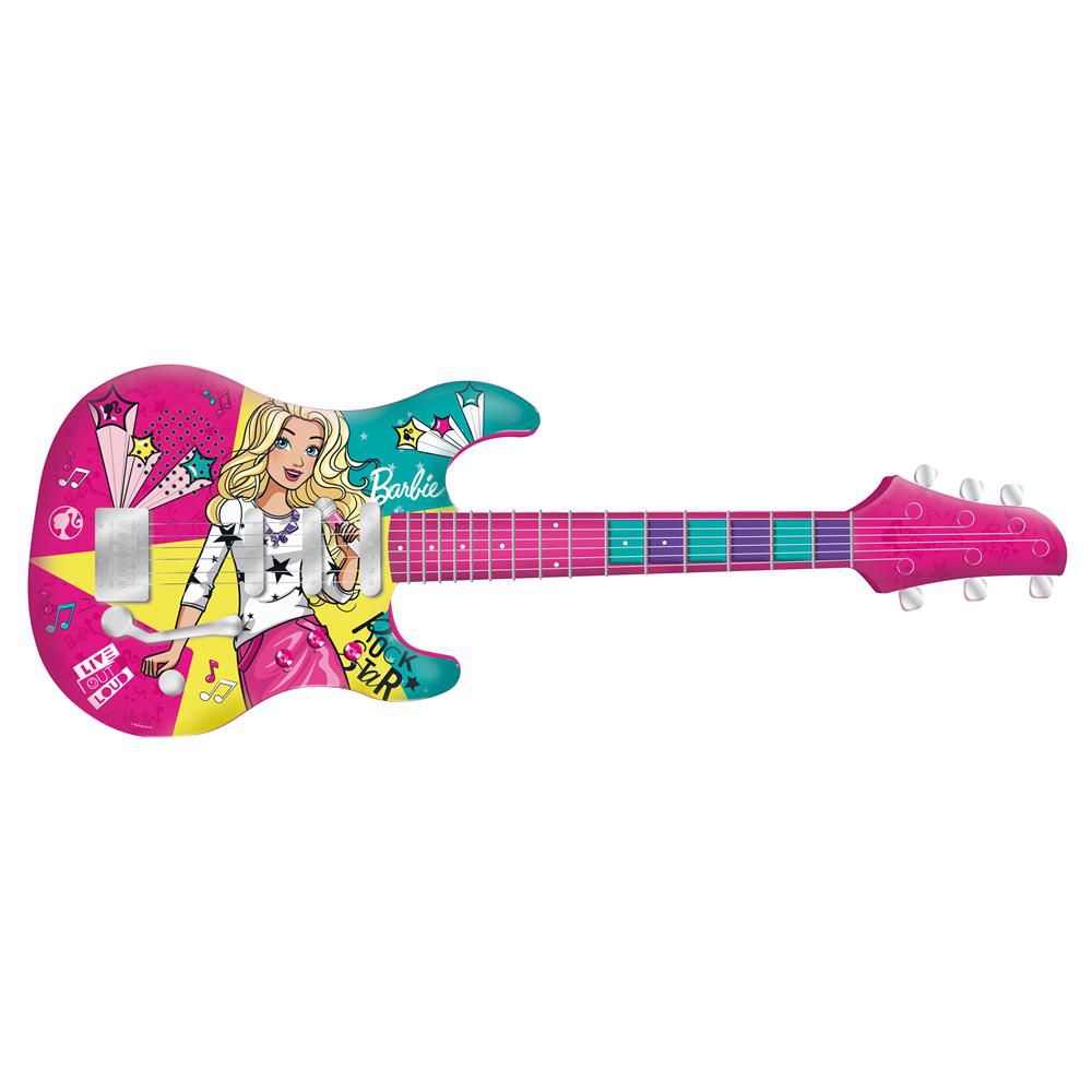 Guitarra Fabulosa Barbie Com Função Mp3 Player F00045 Fun