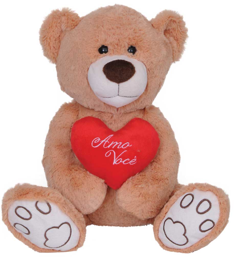 Pelúcia Urso Amor Com Coração 52 Cm Lovely Toys
