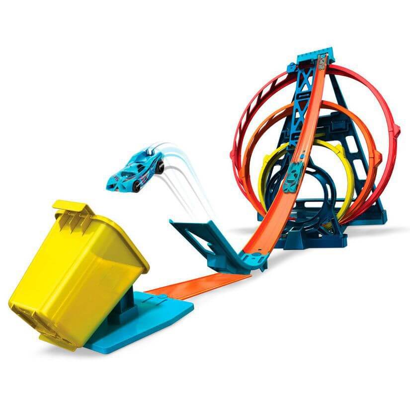 Pista Hot Wheels Track Builder Looping Triplo GLC96 Mattel