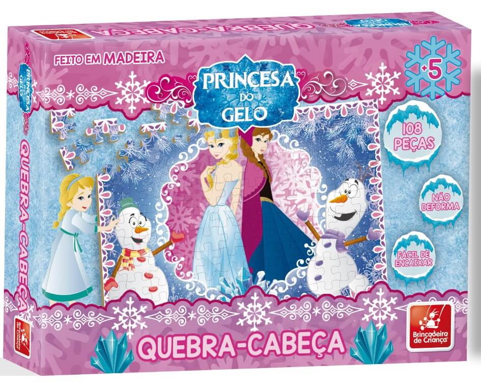 Quebra-Cabeça Princesa Do Gelo 108 Peças Em Madeira Brincadeira de Criança