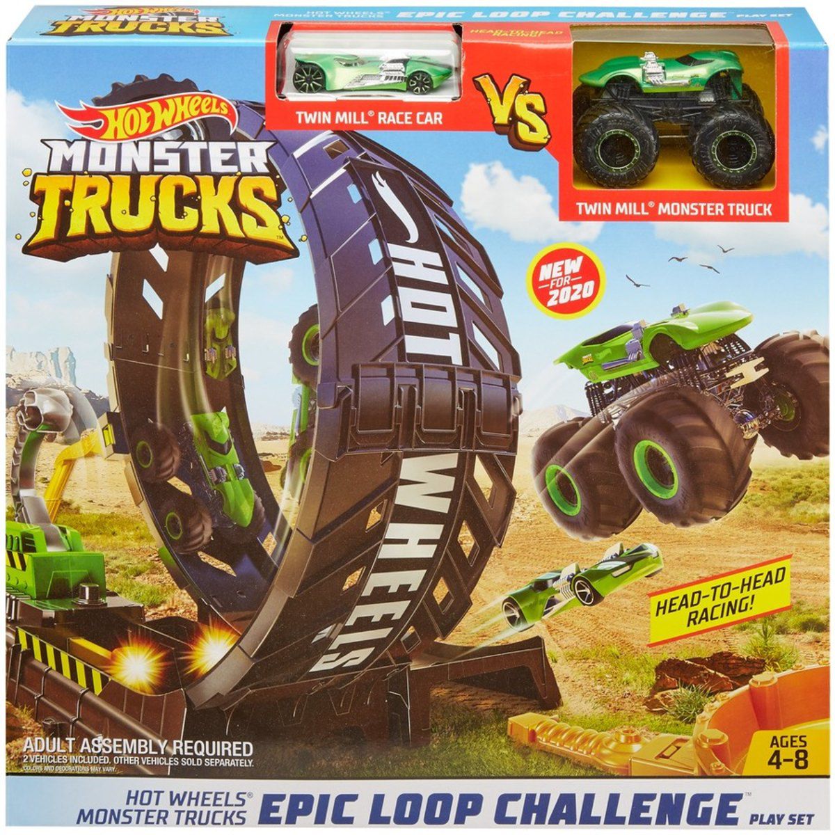 Pista de Percurso e Veículo - Hot Wheels - Monster Trucks - Looping