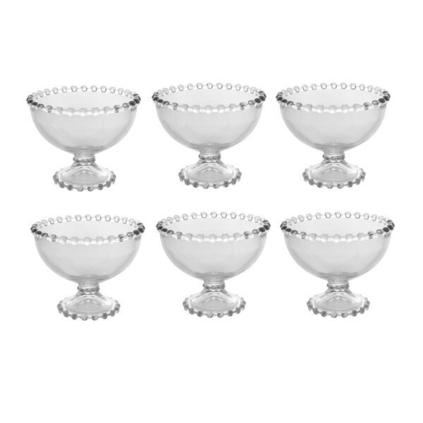 Conjunto 6 Taças Cristal de Chumbo para Sobremesa Pearl 11 x 9cm Transparente