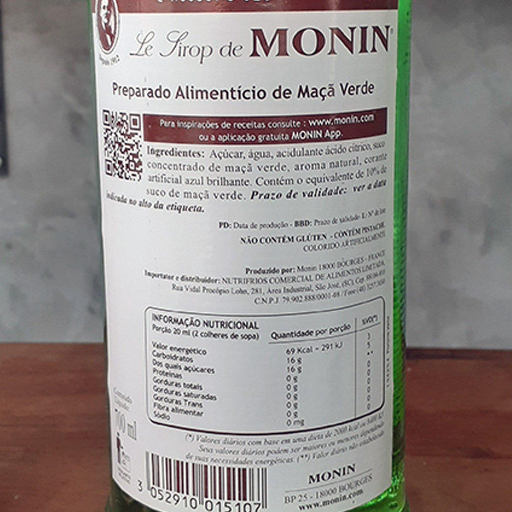 Xarope - Monin - Maçã Verde - 700 ml - DRUNK DOG DELIVERY