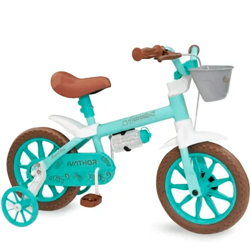 Bicicleta Infantil Aro 12 Nathor Antonella Baby Verde Água