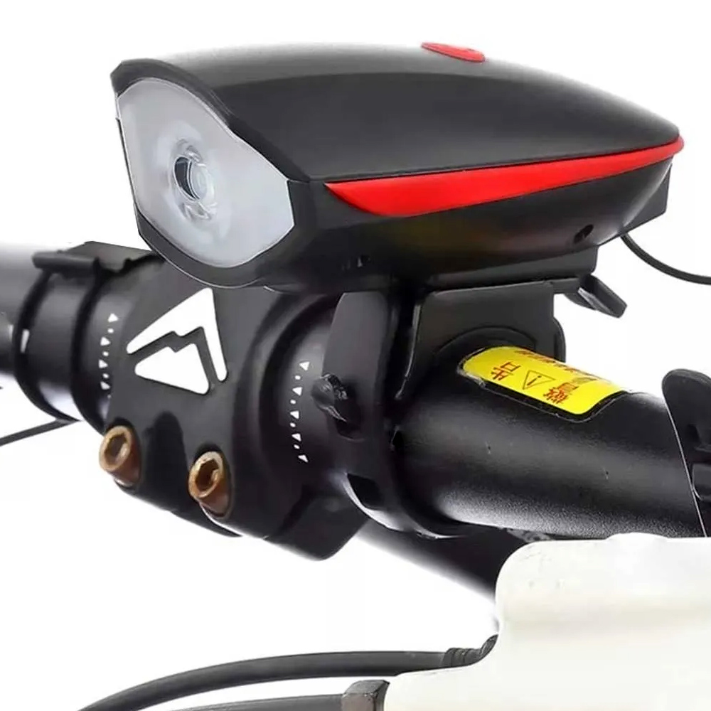 Farol Lanterna XPG Bike USB 250 Lumens C/Buzina Preto/Cores