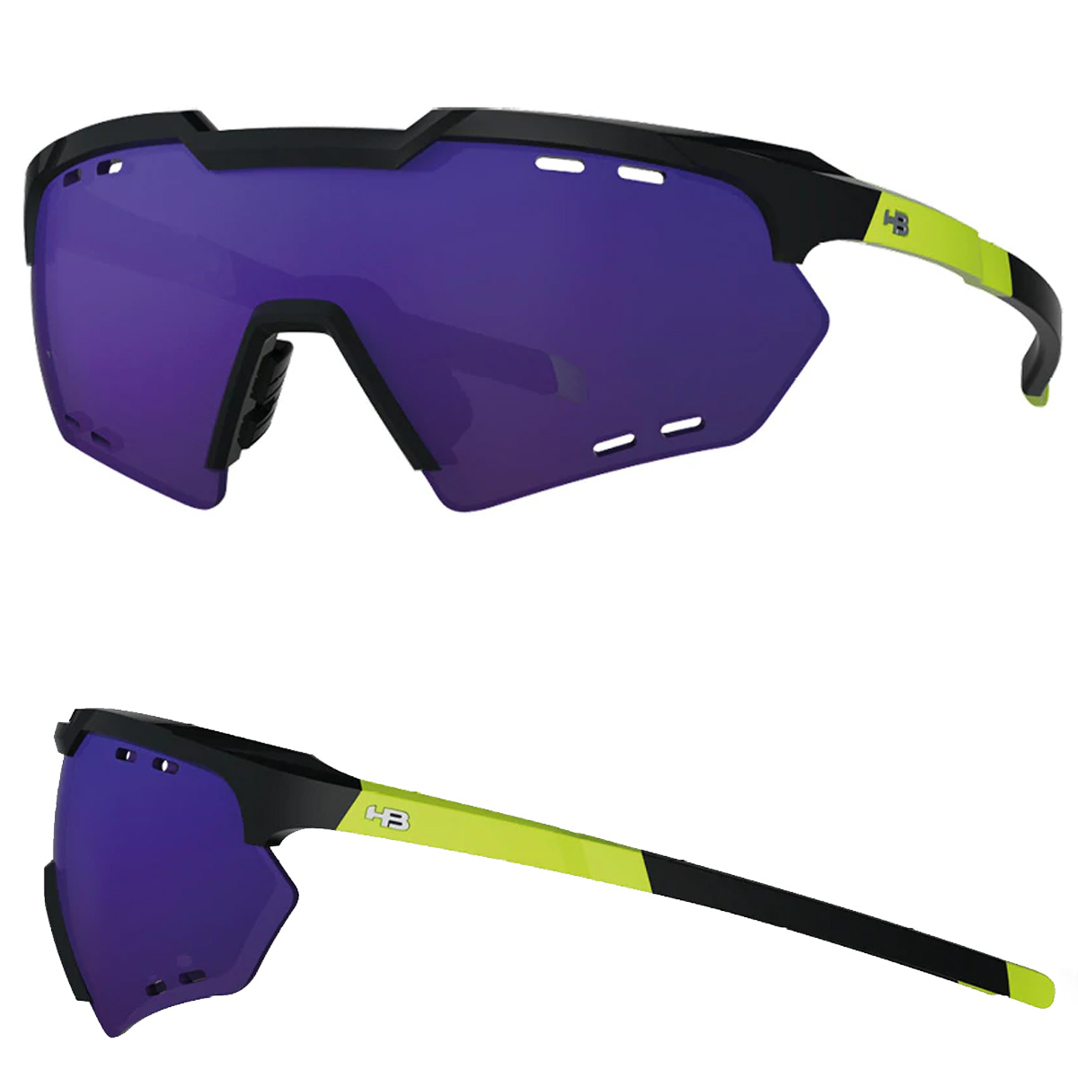 Óculos Ciclismo HB Shield Compac R G Black/N Yellow Multi Purple