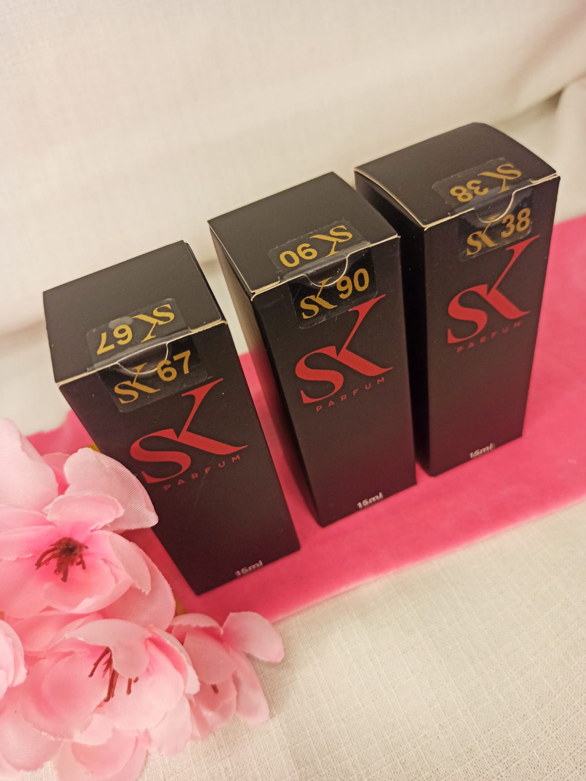 Kit com 3 perfumes femininos 15 ML - SK 90, SK 67 E SK 38