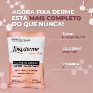 Kit 4 Fixa Derme Hialurônico Colágeno Verisol Gomas Sem Açúcar