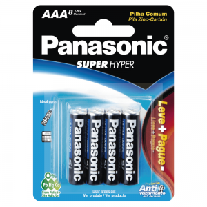 Pilha Palito AAA Panasonic  - c/8 (caixa com 12 cartelas)