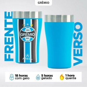 Copo Térmico Arell Inox a Vácuo 500ml Oficial Grêmio - ARE-DW01-GRE01