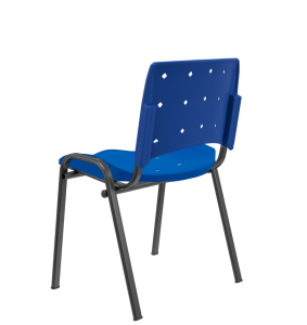 Cadeira Fixa Ergoplax Secretária Sem Apoio de Braço Azul Plaxmetal