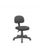 Cadeira Secretária Giratória Em couro ecológico Com Base Preta Plaxmetal - Preto