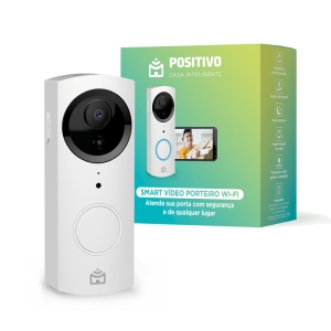 Câmera de Segurança Positivo Porteiro Smart Video Wi-Fi Campainha Sem Fio com Ângulo 120° Casa Inteligente Branco