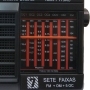 Rádio Portátil Motobras 7 Faixas FM/AM (OM e 5OC) RM-PFT73AC Preto