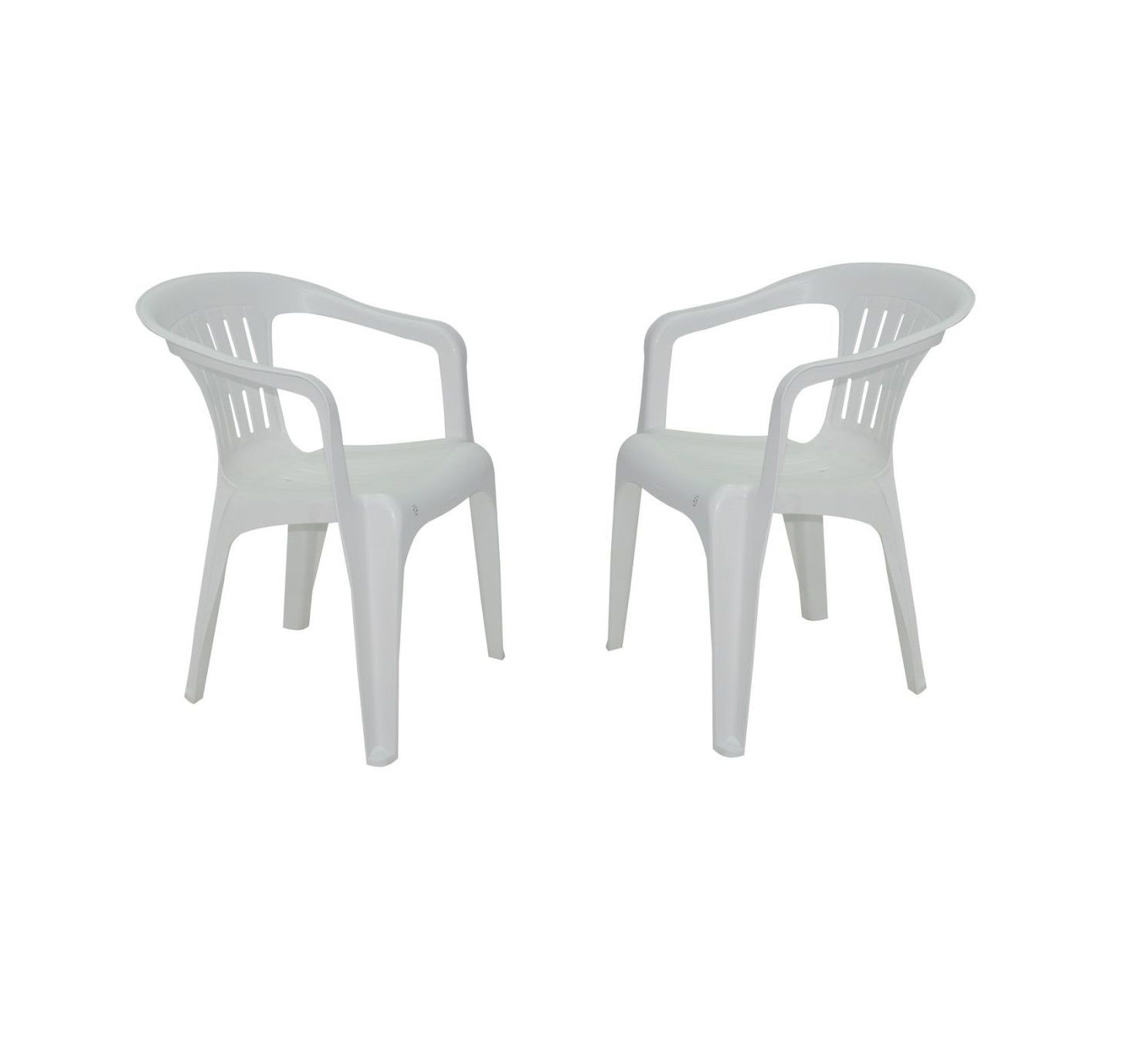 Conjunto 2 Cadeiras Atalaia Com Braços Branca Tramontina