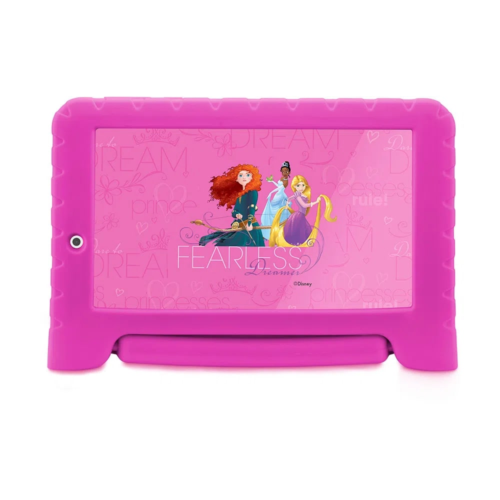 Tablet Infantil Multilaser Disney Princesas Plus 16GB Tela 7 Pol. Quad Core Dual Câmera Rosa NB308