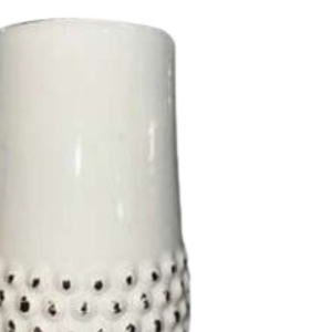 Vaso Cerâmica Organic 11,5x11,5x20cm Branco
