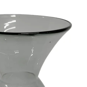 Vaso de Vidro Decorativo Cinza 18X25cm
