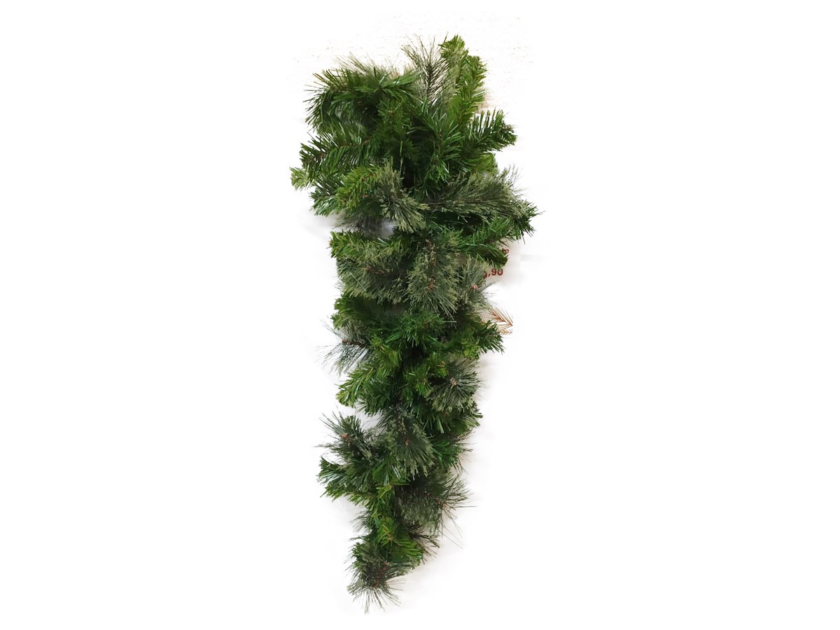 Festão Ramalhete galho natalino misto verde - 90 cm