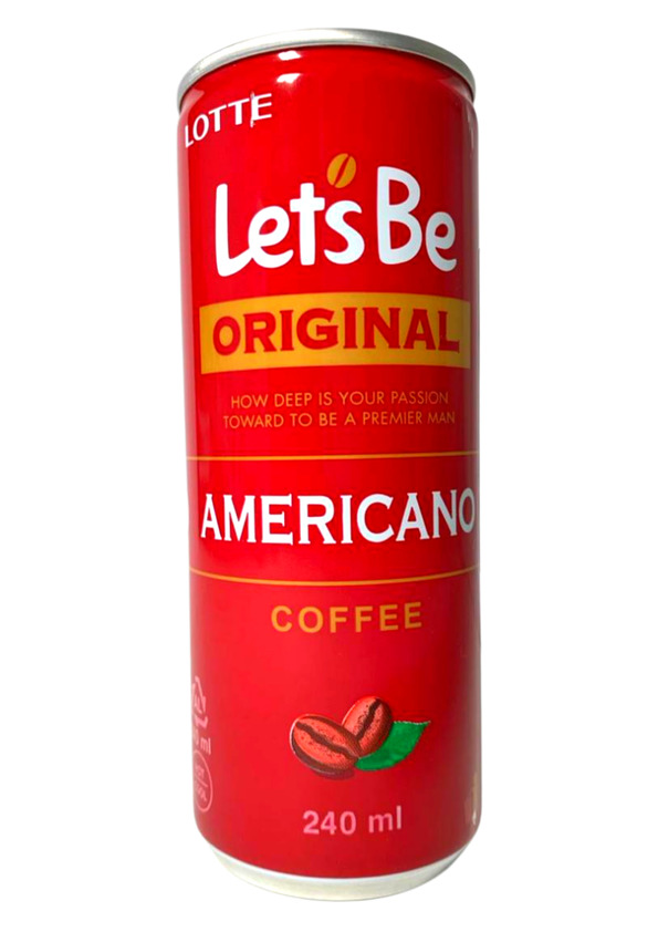 Caf&eacute; Americano Lets Be 240ml Lotte Cor&eacute;ia do Sul