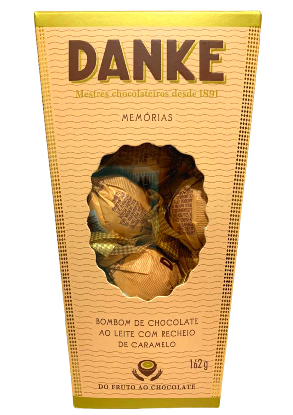 Caixa de Bombons de Chocolate Ao Leite com Recheio de Caramelo 162g Danke