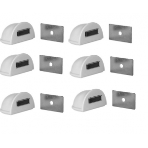 Kit Prendedor de Porta Magnético Branco 6 Unidades