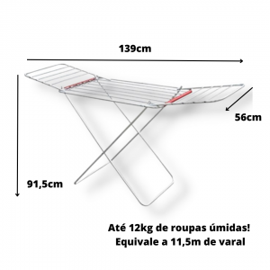 Varal De Chão Aluminio Botafogo 1,40m