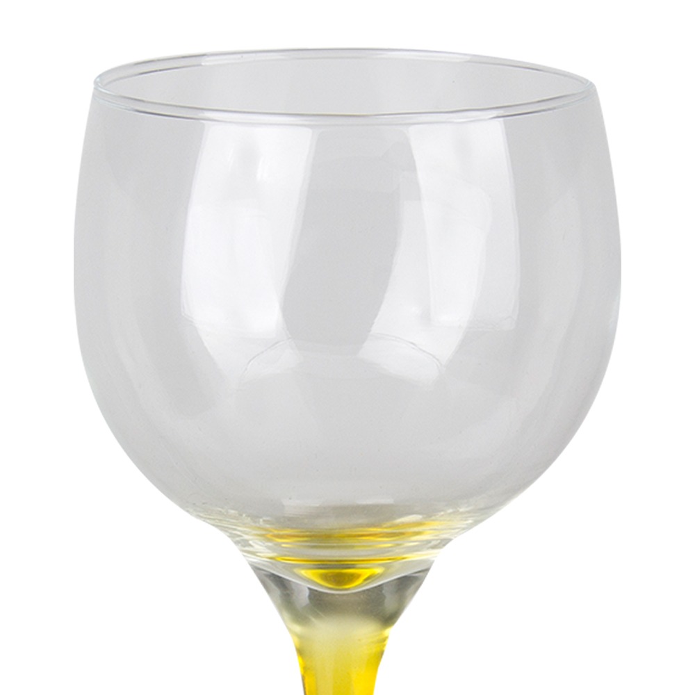Taça Gin Tônic em Vidro Base Color Amarelo  Bora Bora 600ml